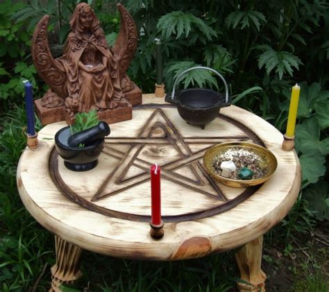 Neo pagan altar table